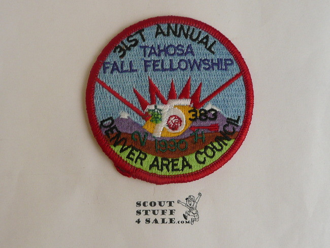 Order of the Arrow Lodge #383 Tahosa 1990 Fellowship Patch