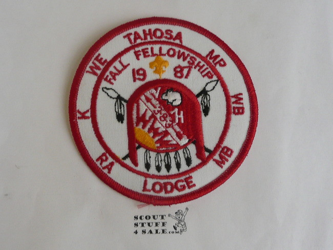 Order of the Arrow Lodge #383 Tahosa 1987 Fellowship Patch