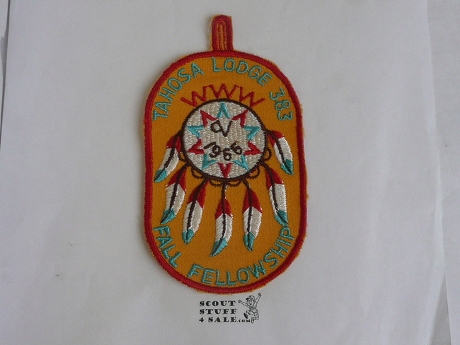Order of the Arrow Lodge #383 Tahosa 1966 Fellowship Patch