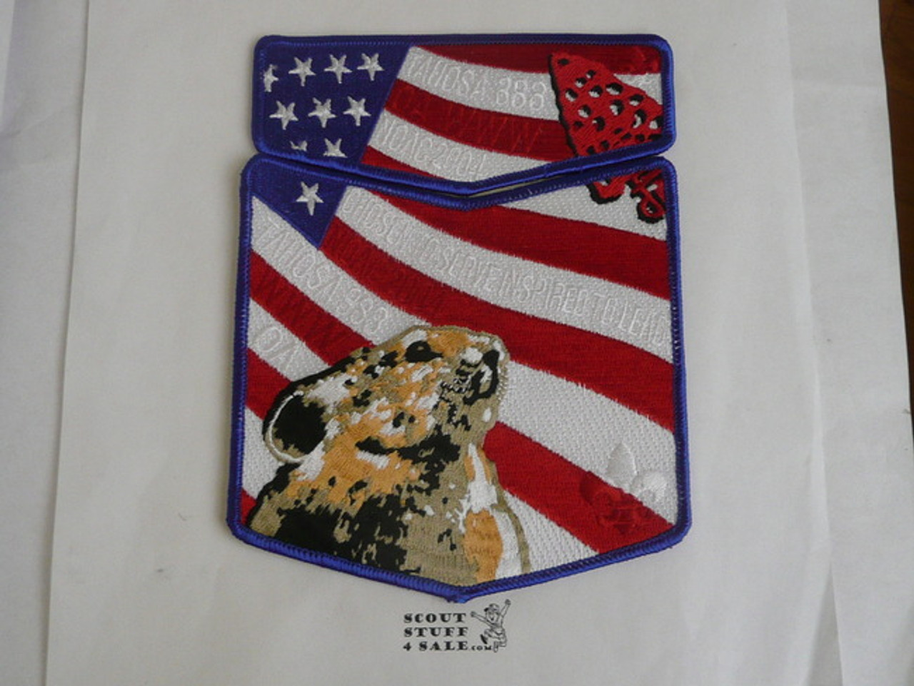 Order of the Arrow Lodge #383 Tahosa s41 + x13 2-piece Flap Patch Set, 2004 NOAC