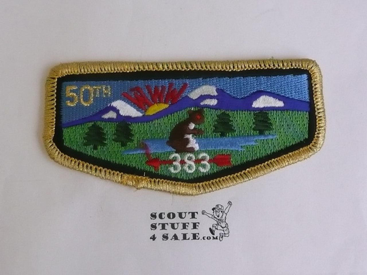 Order of the Arrow Lodge #383 Tahosa s24.7 Flap Patch, 50th Anniversary