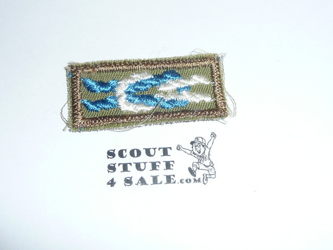 Silver Beaver Award Knot on Khaki, 1946-1983, lite use