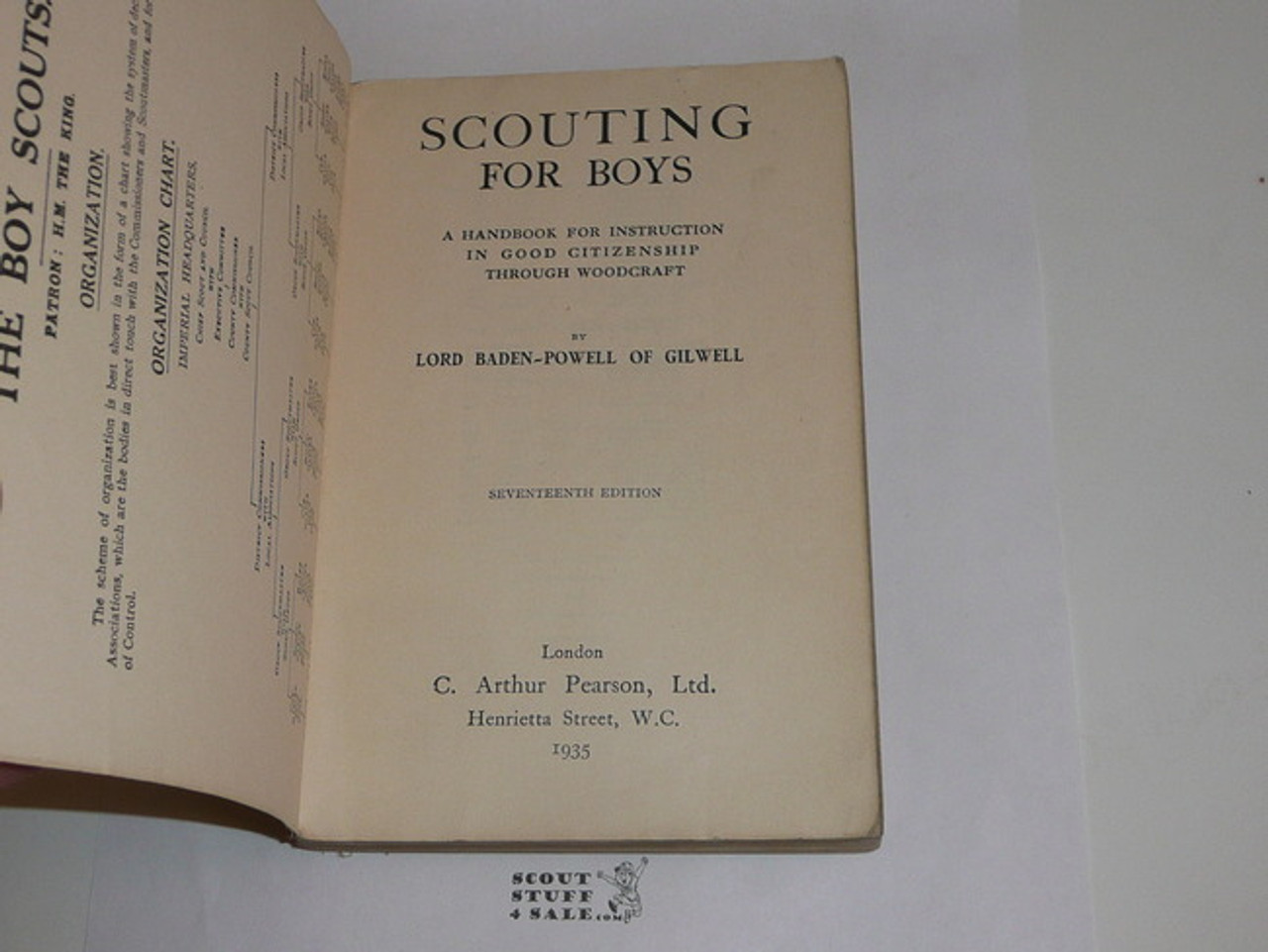 1935 Scouting for Boys, By Lord Baden-Powell, British Printing, Linen Covers