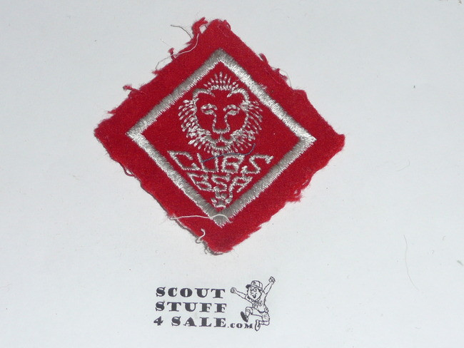 Lion Cub Scout Rank, felt with material extending over edge, lt use