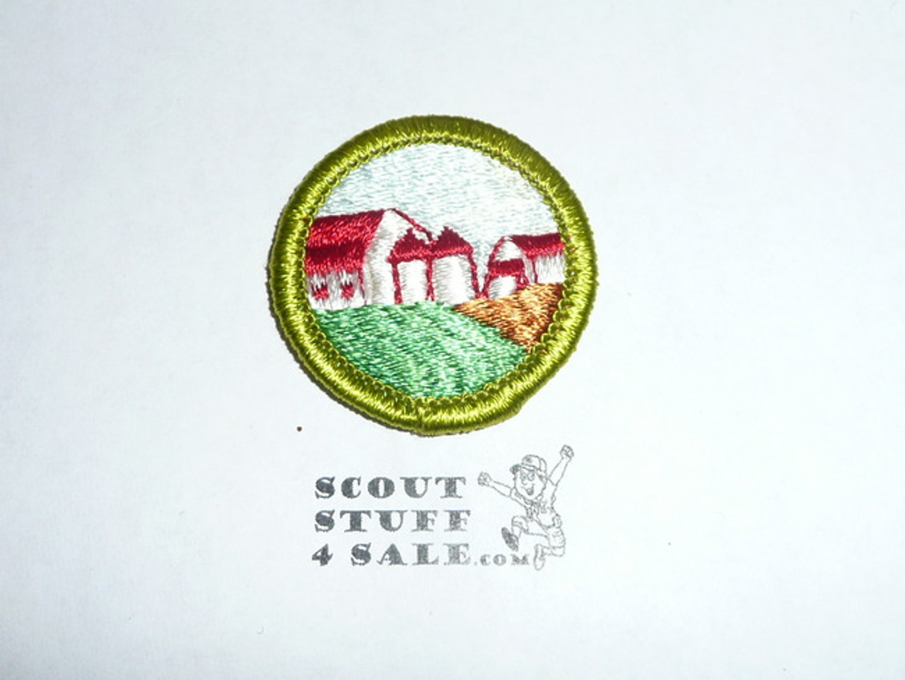Farm Arrangement - Type H - Fully Embroidered Plastic Back Merit Badge (1972-2002)