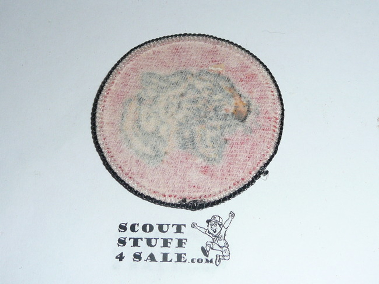 Tiger Patrol Medallion, Orange Twill with paper back, 1972-1989