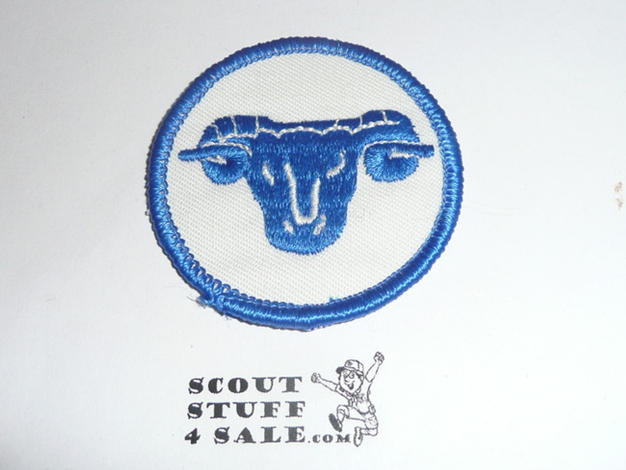 Ram Patrol Medallion, White Twill with gauze back, 1972-1989