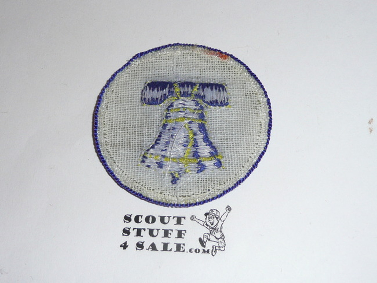 Liberty Bell Patrol Medallion, Grey Twill with gauze back, 1972-1989