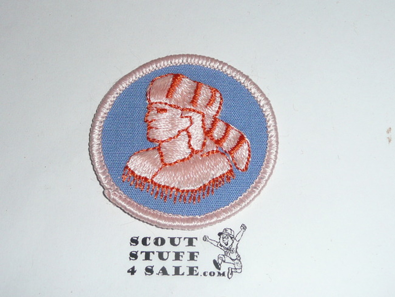 Frontiersman Patrol Medallion, Blue Twill with paper back, 1972-1989