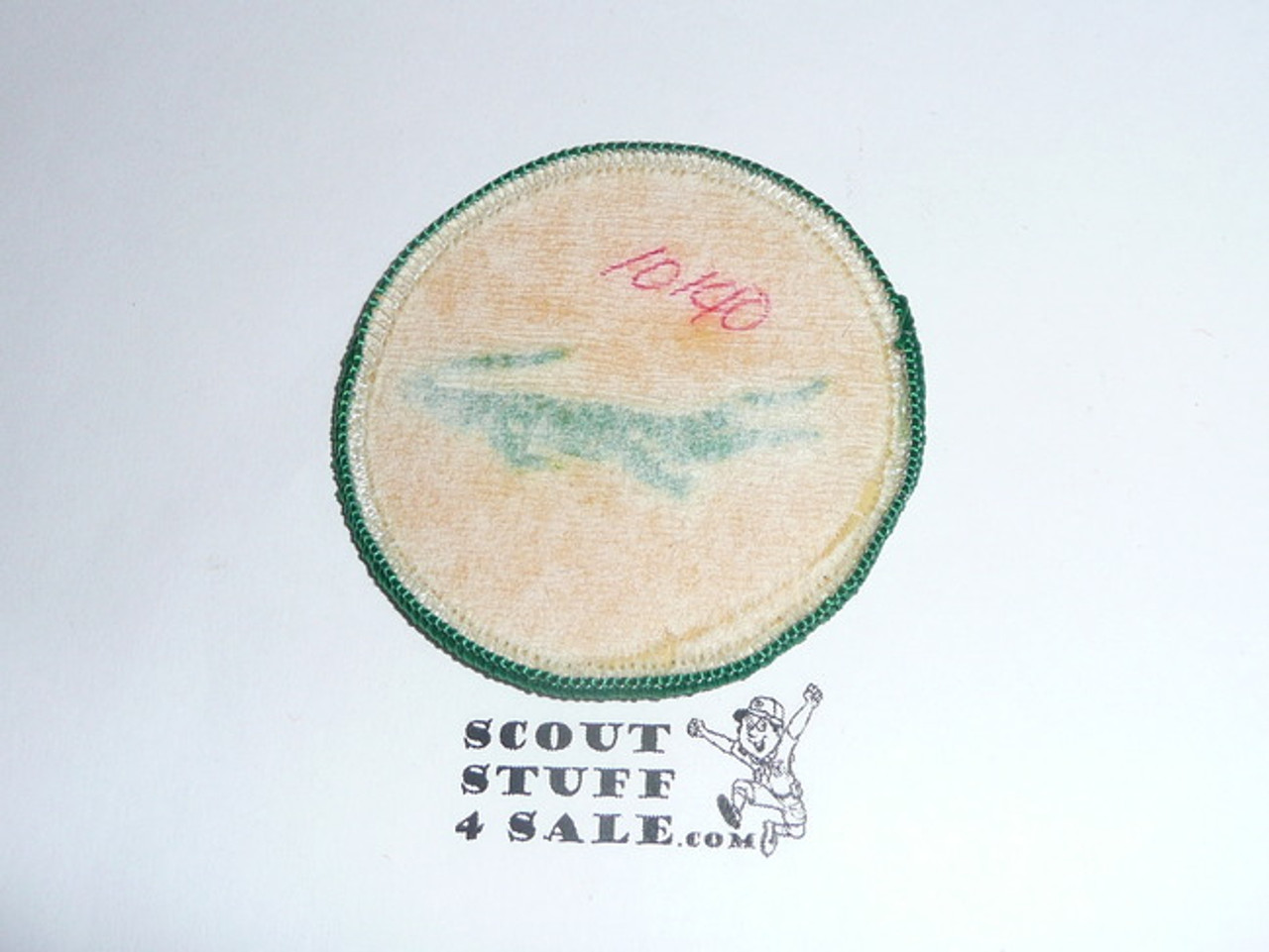 Alligator Patrol Medallion, yellow Twill with paper back, 1972-1989