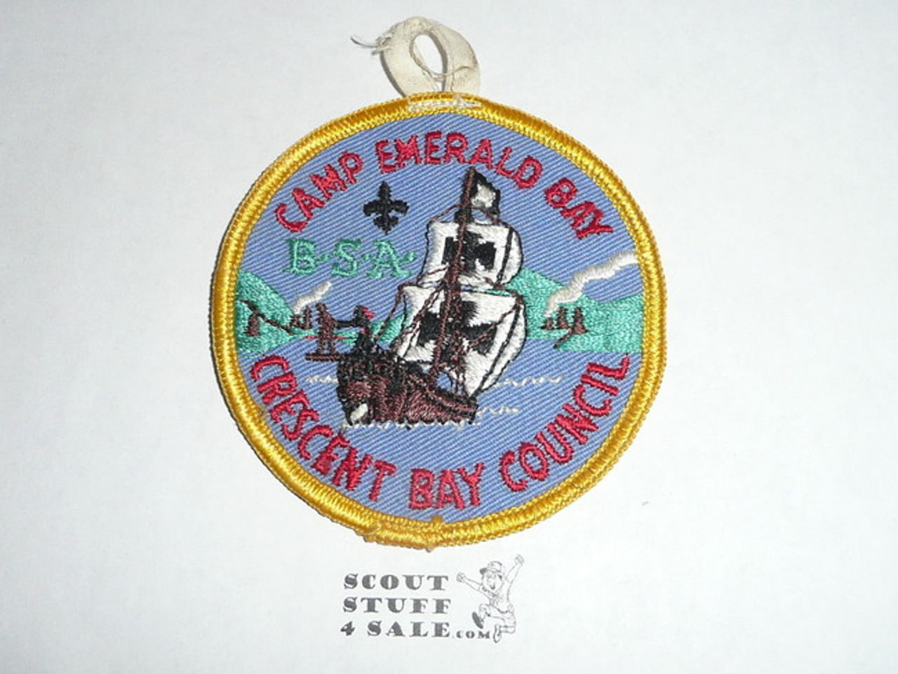 1961-1963 Camp Emerald Bay Patch, flat r/e variety, with button loop