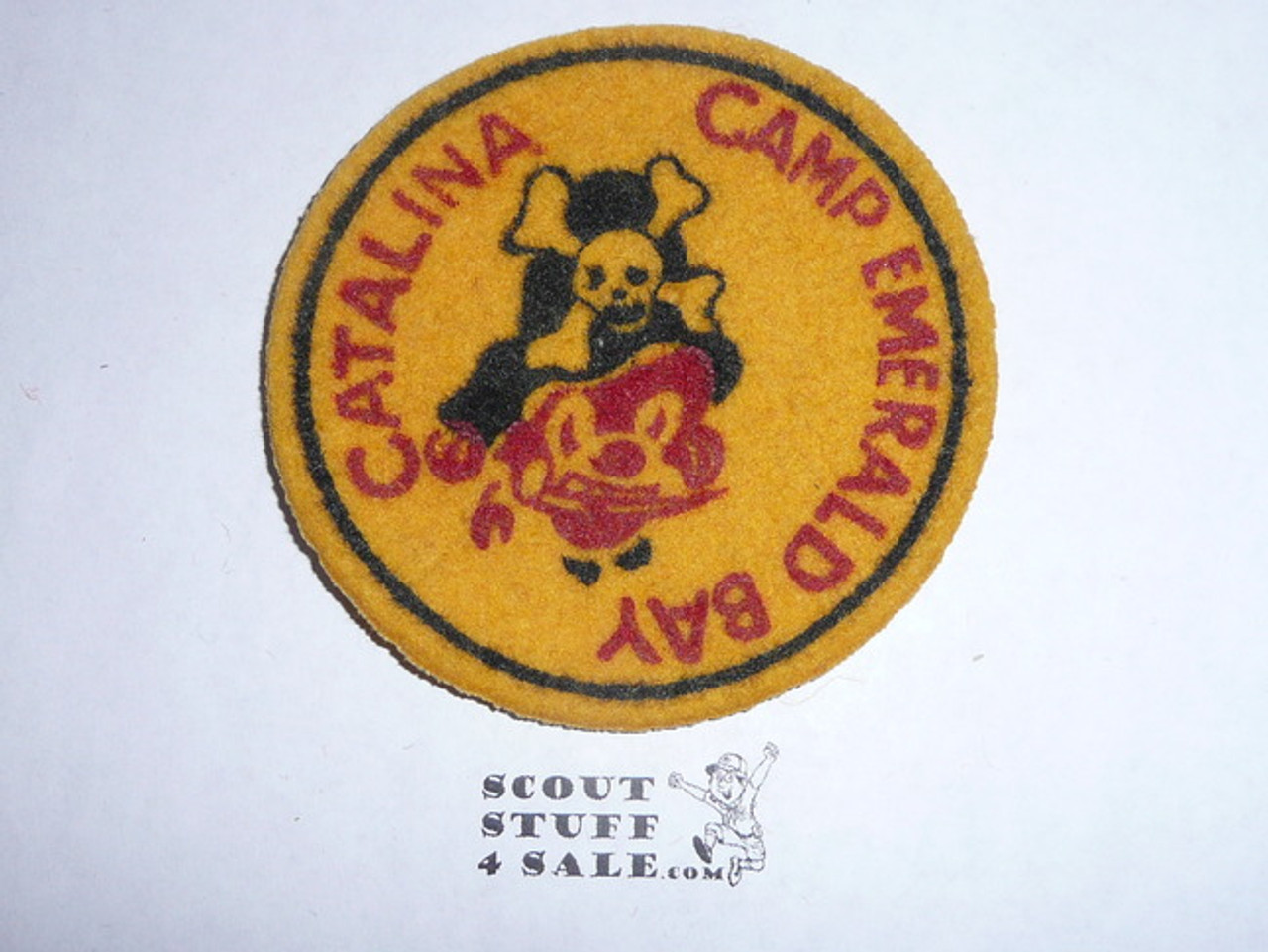 1952-1953 Camp Emerald Bay FELT Patch, Yellow, Lite Use