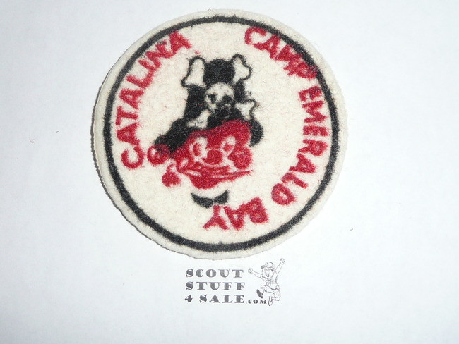 1952-1953 Camp Emerald Bay FELT Patch, White, MINT