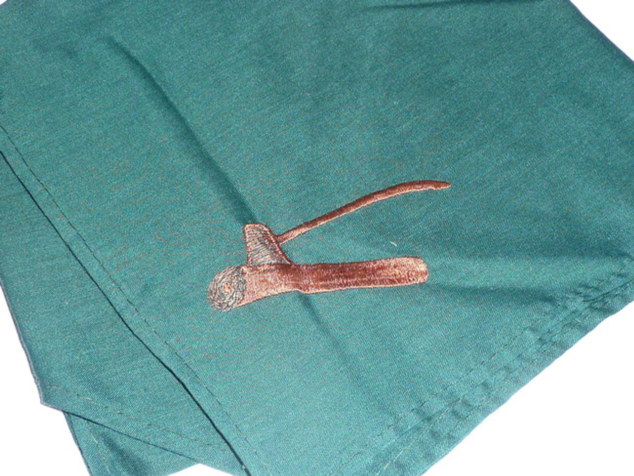 Wood Badge Neckerchief (Axe and Log) Green cloth with brown axe and log