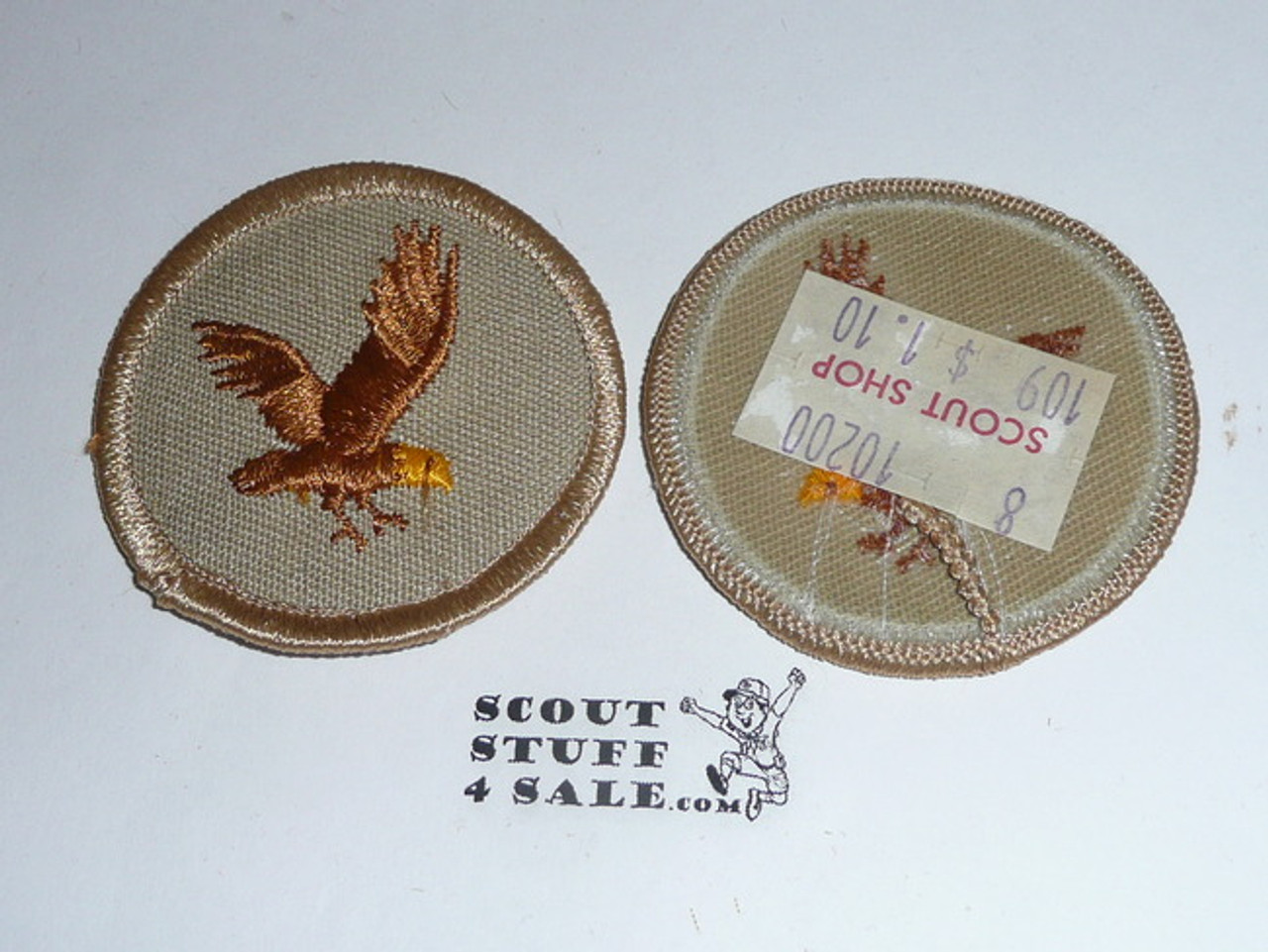 Flying Eagle Patrol Medallion, Tan Twill with plastic back, 1989-2002