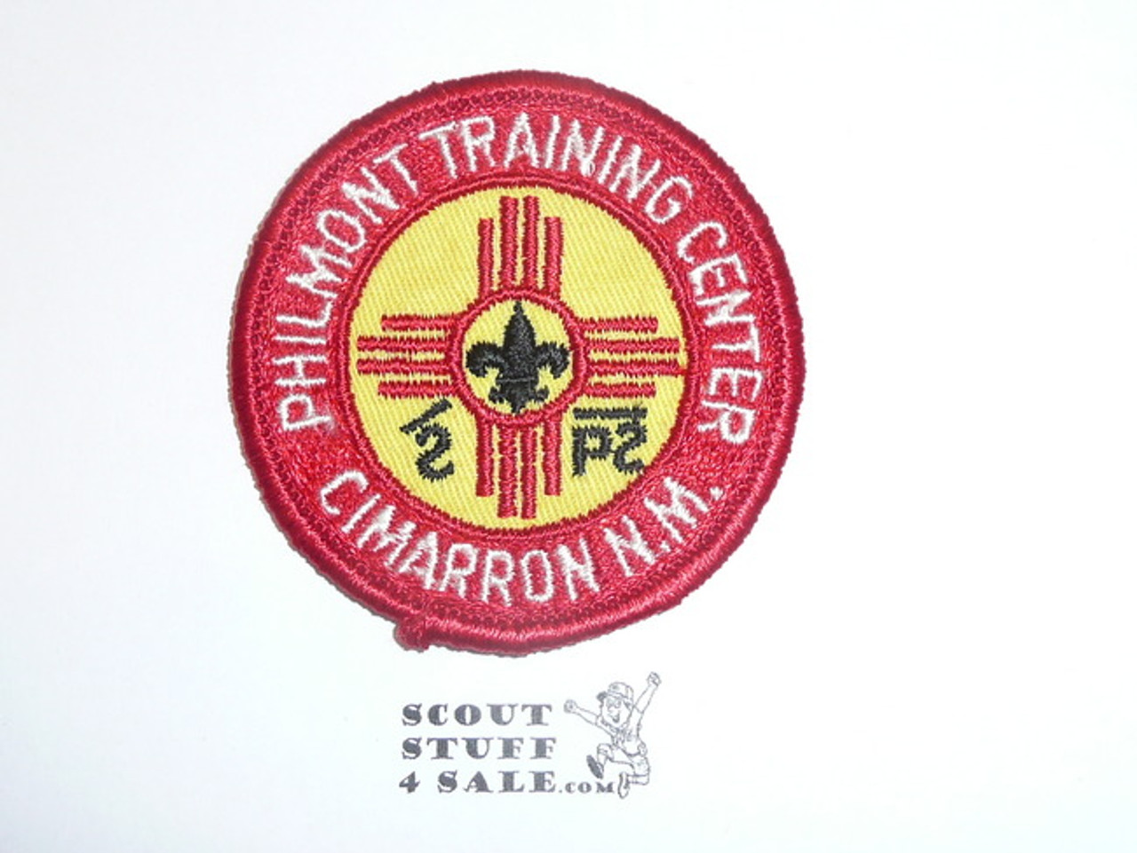 Philmont Scout Ranch, Training Center Patch, 65mm. Yellow Background