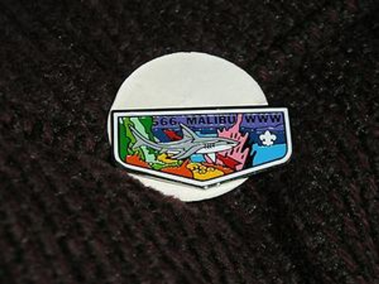 Order of the Arrow Lodge #566 Malibu Flap Pin, 1970's