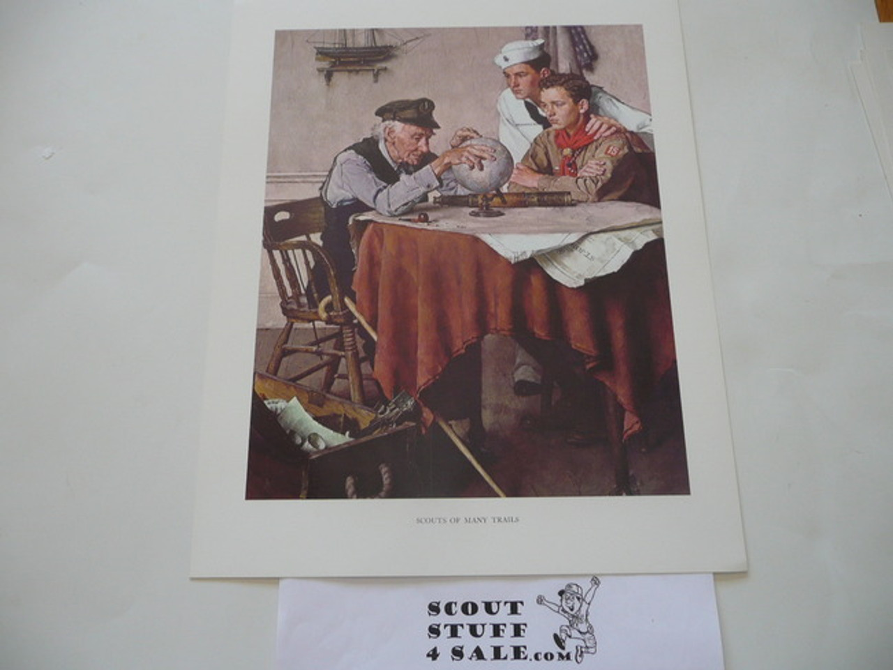 Norman Rockwell, Scouts of Many Trails, 11x14 On Heavy Cardstock