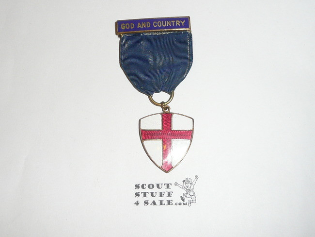 Boy Scout God & Country Religious Medal, 1940's