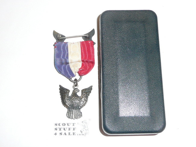 Eagle Scout Medal, Robbins 3, 1933-1954, Mint In Box, STERLING SILVER