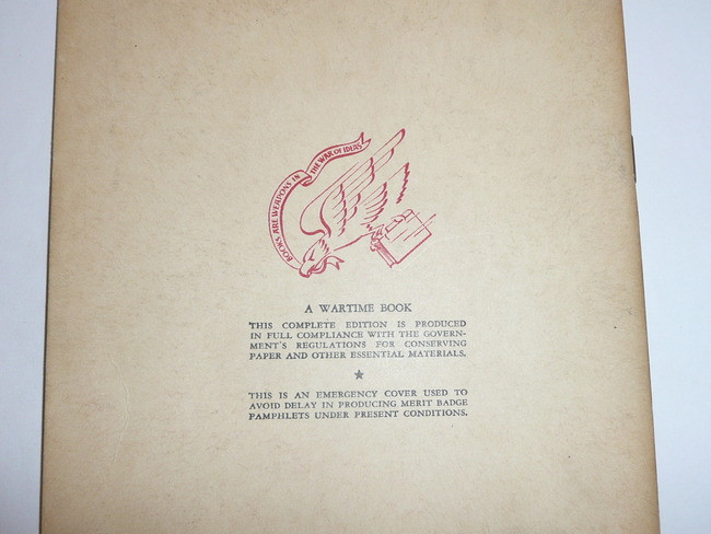 Basketry Merit Badge Pamphlet, Type 5, Red/Wht Cover, Wartime Book, 4-44 Printing