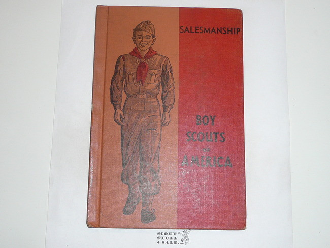 Salesmanship Library Bound Merit Badge Pamphlet, Type 5, Red/Wht Cover, 1-51 Printing