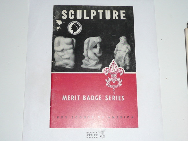 Sculpture Merit Badge Pamphlet, Type 6, Picture Top Red Bottom Cover, 3-66 Printing