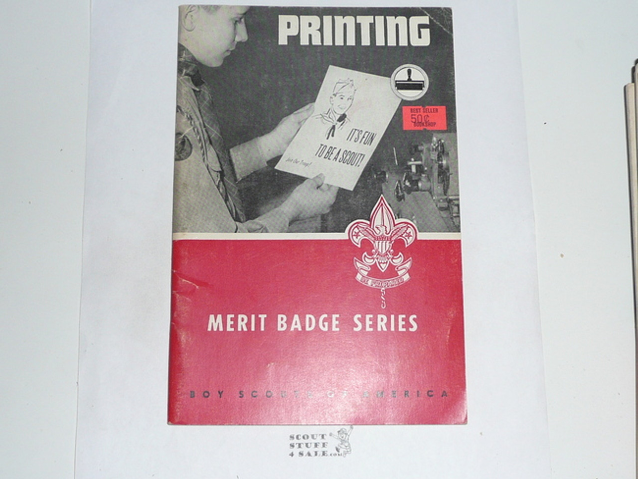 Printing Merit Badge Pamphlet, Type 6, Picture Top Red Bottom Cover, 3-65 Printing