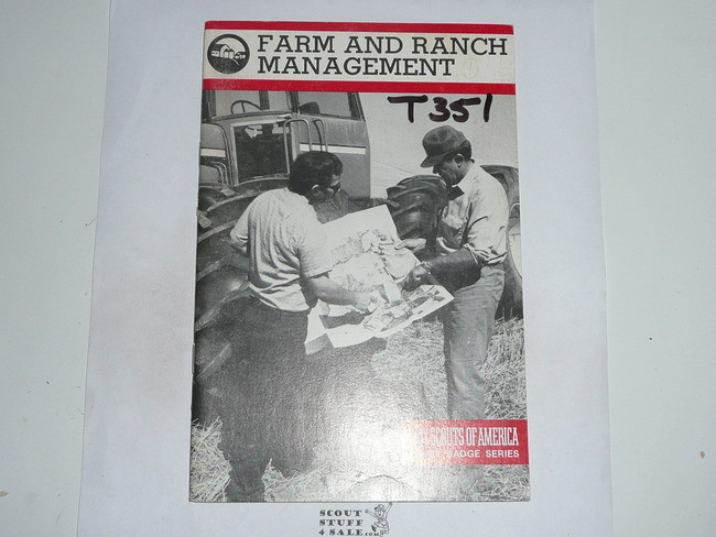 Farm and Ranch Management Merit Badge Pamphlet, Type 9, Red Band Cover, 4-80 Printing
