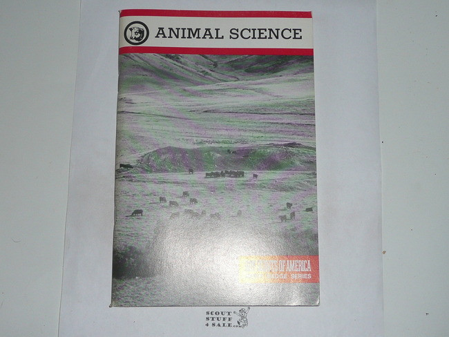 Animal Science Merit Badge Pamphlet, Type 9, Red Band Cover, 9-87 Printing