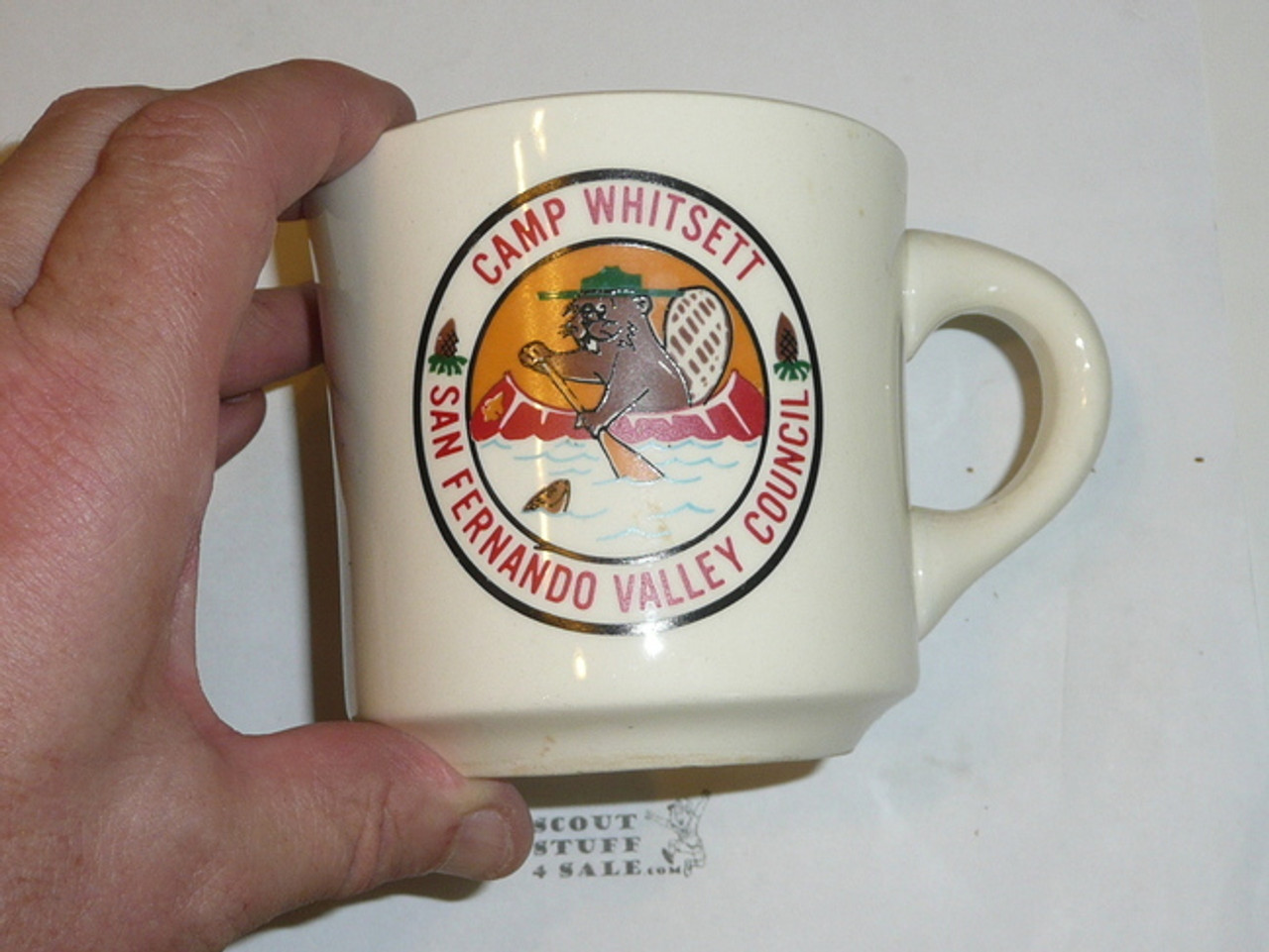 1969 Camp Whitsett Mug, Canoeing Beaver