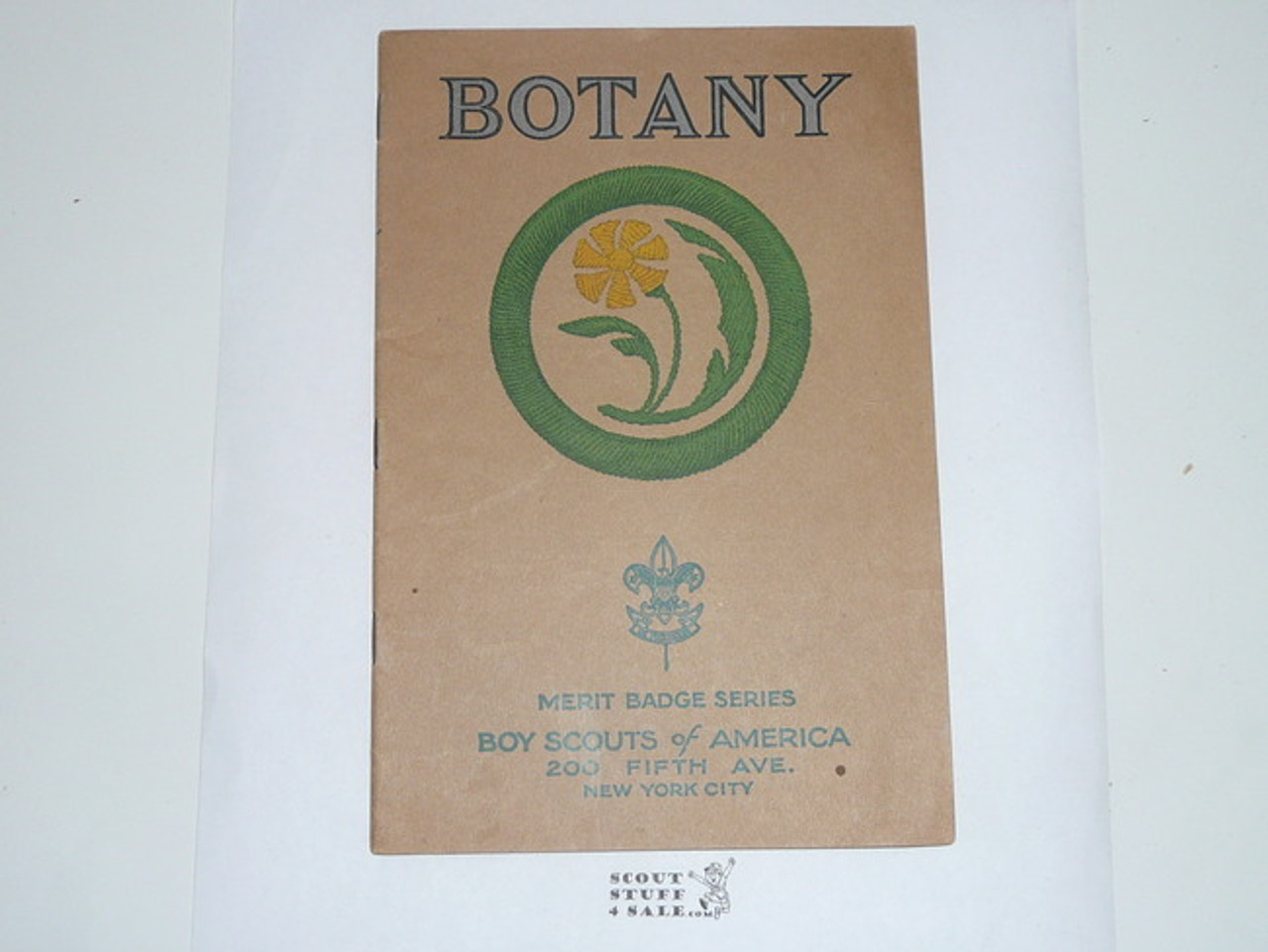 Botany Merit Badge Pamphlet, Type 3, Tan Cover, 1925 Printing