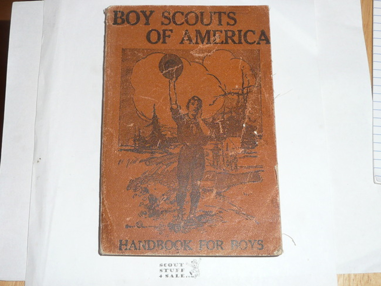 1913 Boy Scout Handbook, First Edition, Seventh Printing, RARE ORANGE Cover, printed "Fourth Edition" on title page, Minimal wear, Very Good Condition