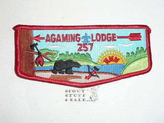 Order of the Arrow Lodge #257 Agaming s12 Flap Patch - Boy Scout