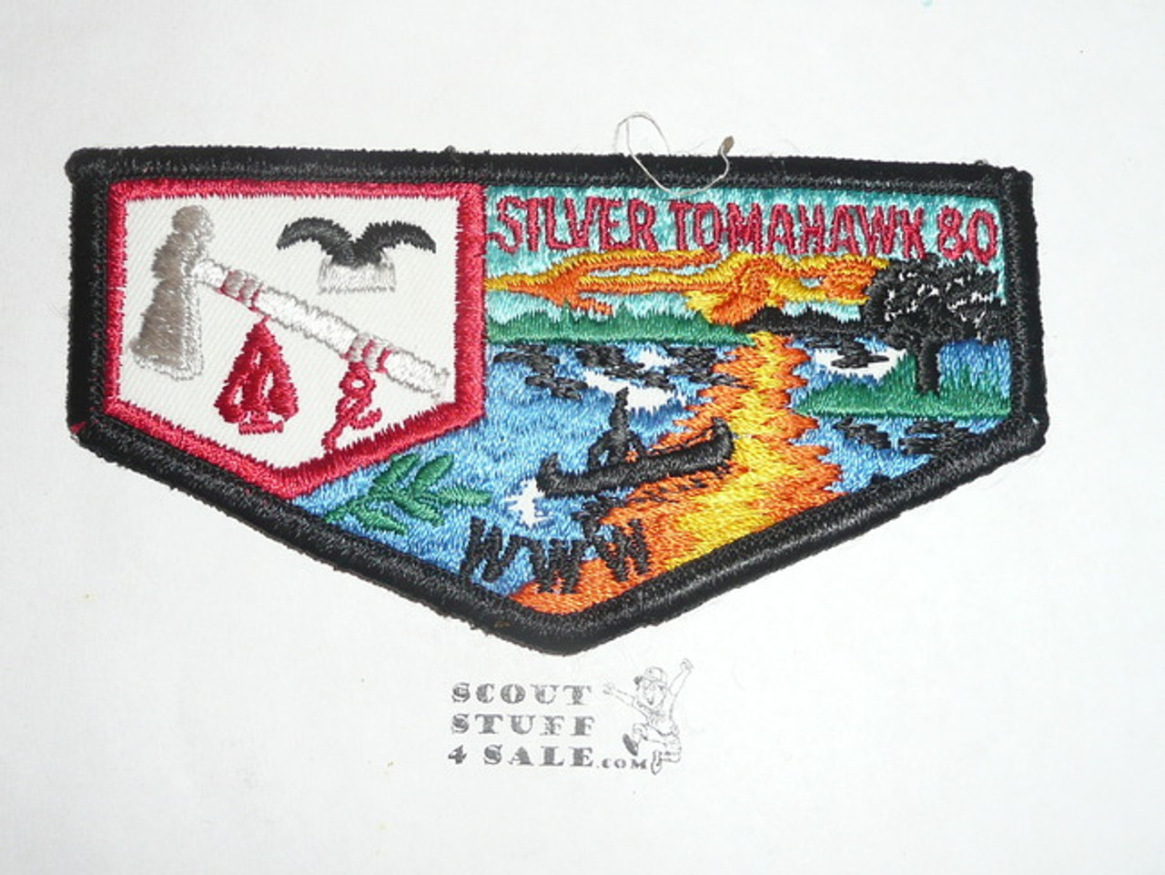 Order of the Arrow Lodge #80 Silver Tomahawk f5 Flap Patch