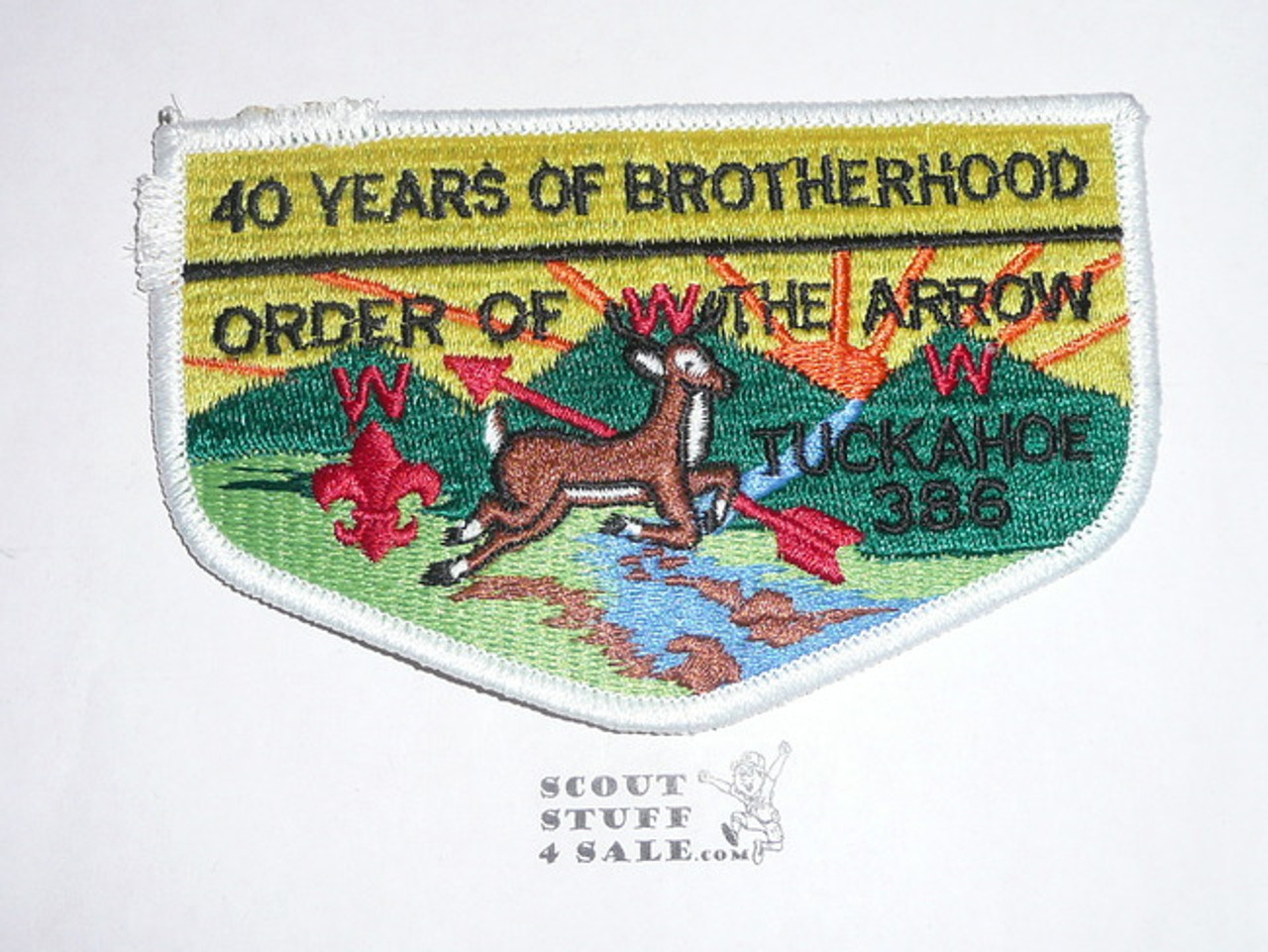 Order of the Arrow Lodge #386 Tuckahoe s6 Flap Patch - bdr damage at upper left edge