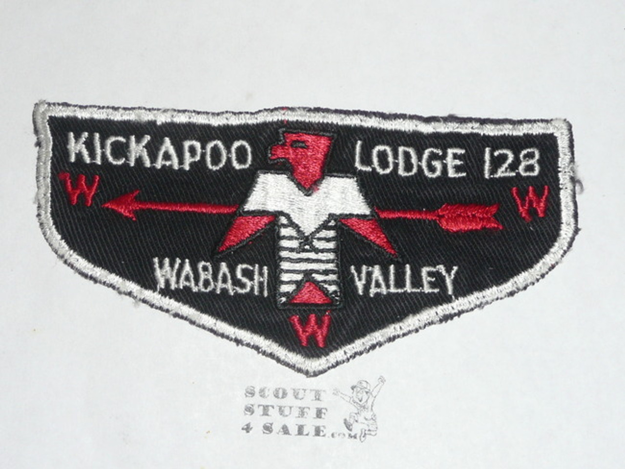 Order of the Arrow Lodge #128 Kickapoo f1 Flap Patch, lt use