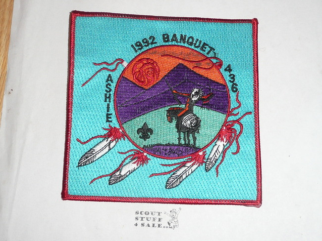 Order of the Arrow Lodge #436 Ashie 1992 Banquet Patch - Scout