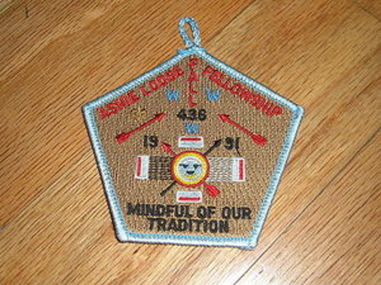 Order of the Arrow Lodge #436 Ashie 1991 Fellowship Patch - Scout