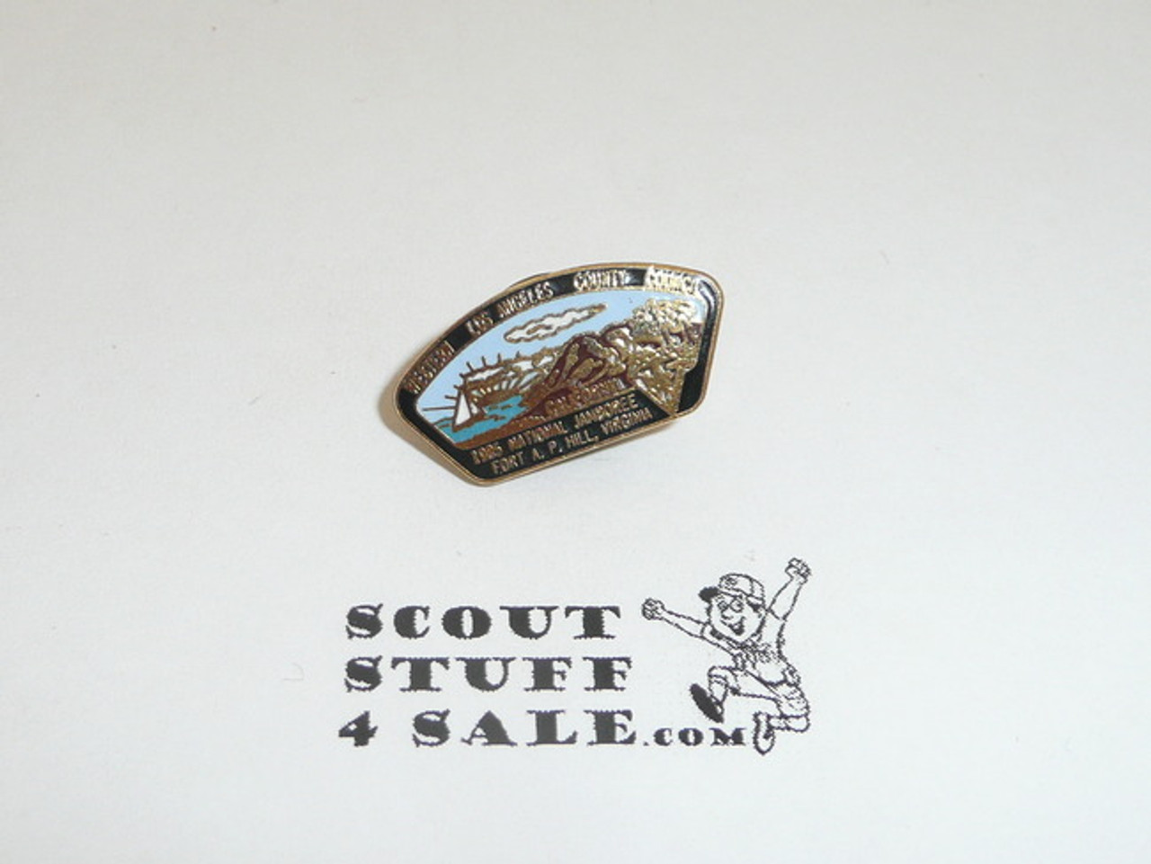 1985 National Jamboree Western Los Angeles County Council JSP Shaped Pin