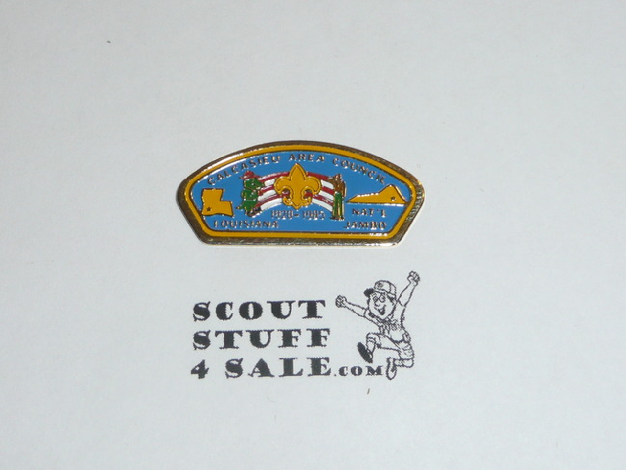 1985 National Jamboree Calcasiew Area Council JSP Pin , Post Broken Off