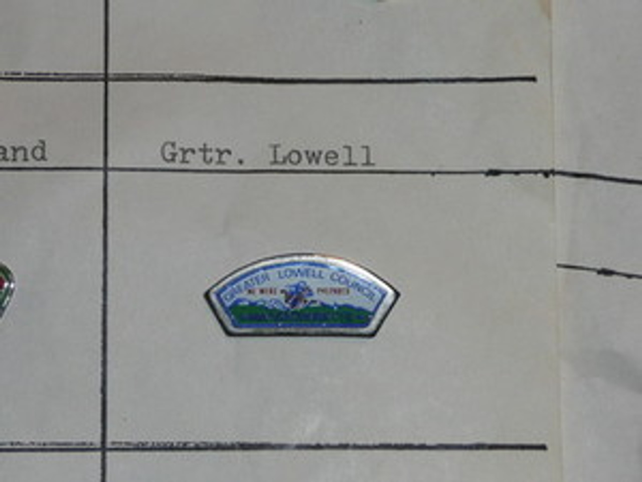 Greater Lowell Council CSP Shaped Pin - Scout