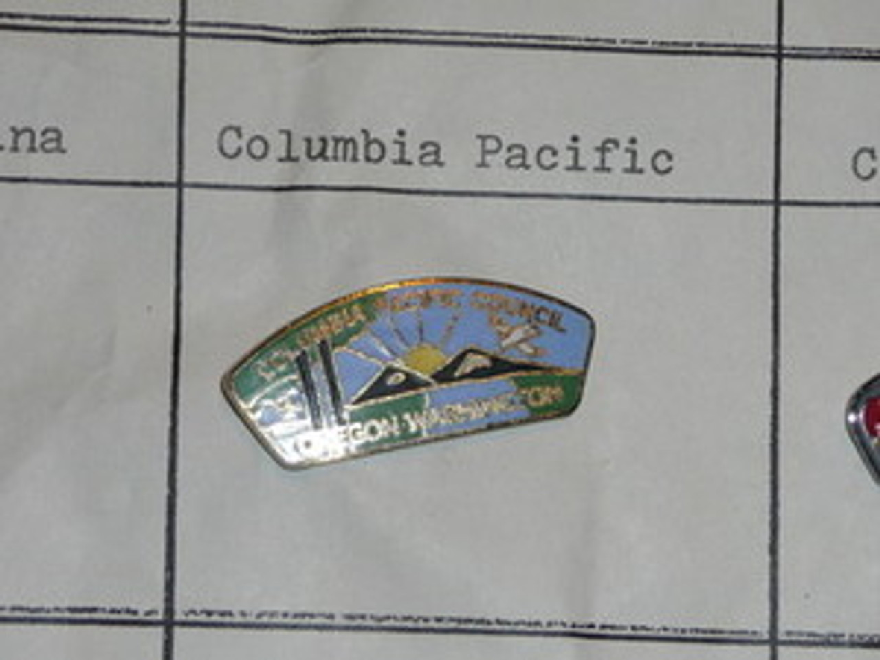 Columbia Pacific Council CSP Shaped Pin - Scout