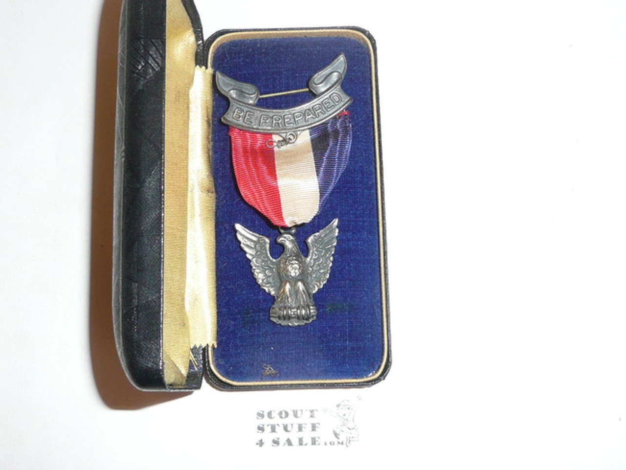 Eagle Scout Medal, Robbins 3, 1933-1954, Mint In Box #2, STERLING SILVER