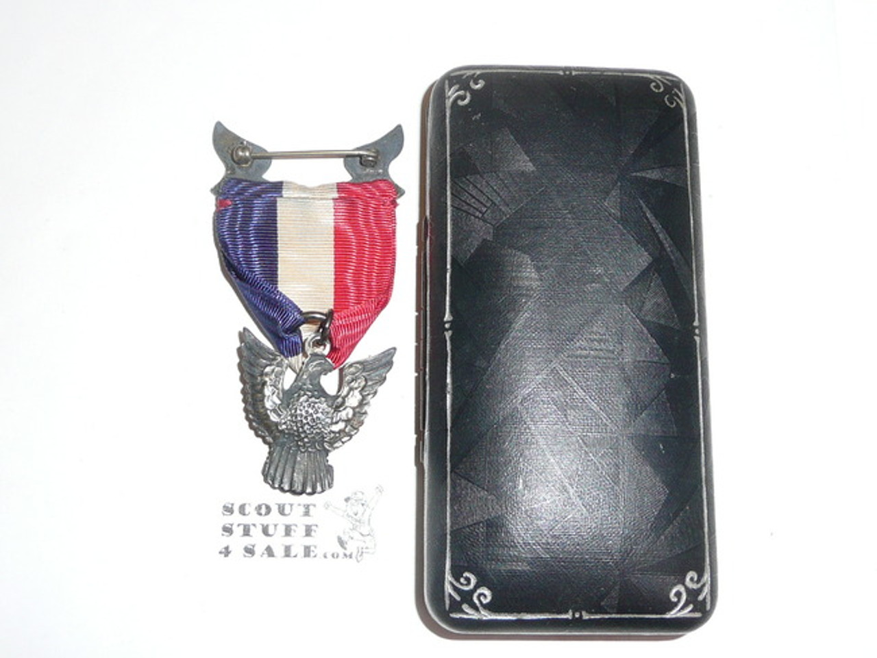 Eagle Scout Medal, Robbins 3, 1933-1954, Mint In Box #2, STERLING SILVER