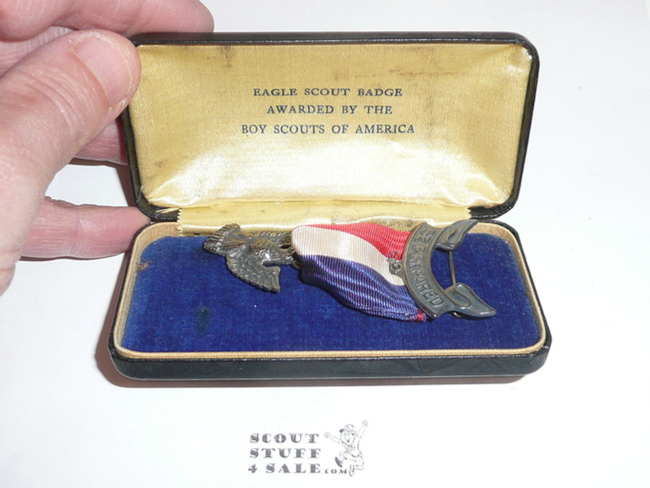 Eagle Scout Medal, Robbins 3, 1933-1954, Mint In Box #2, STERLING SILVER