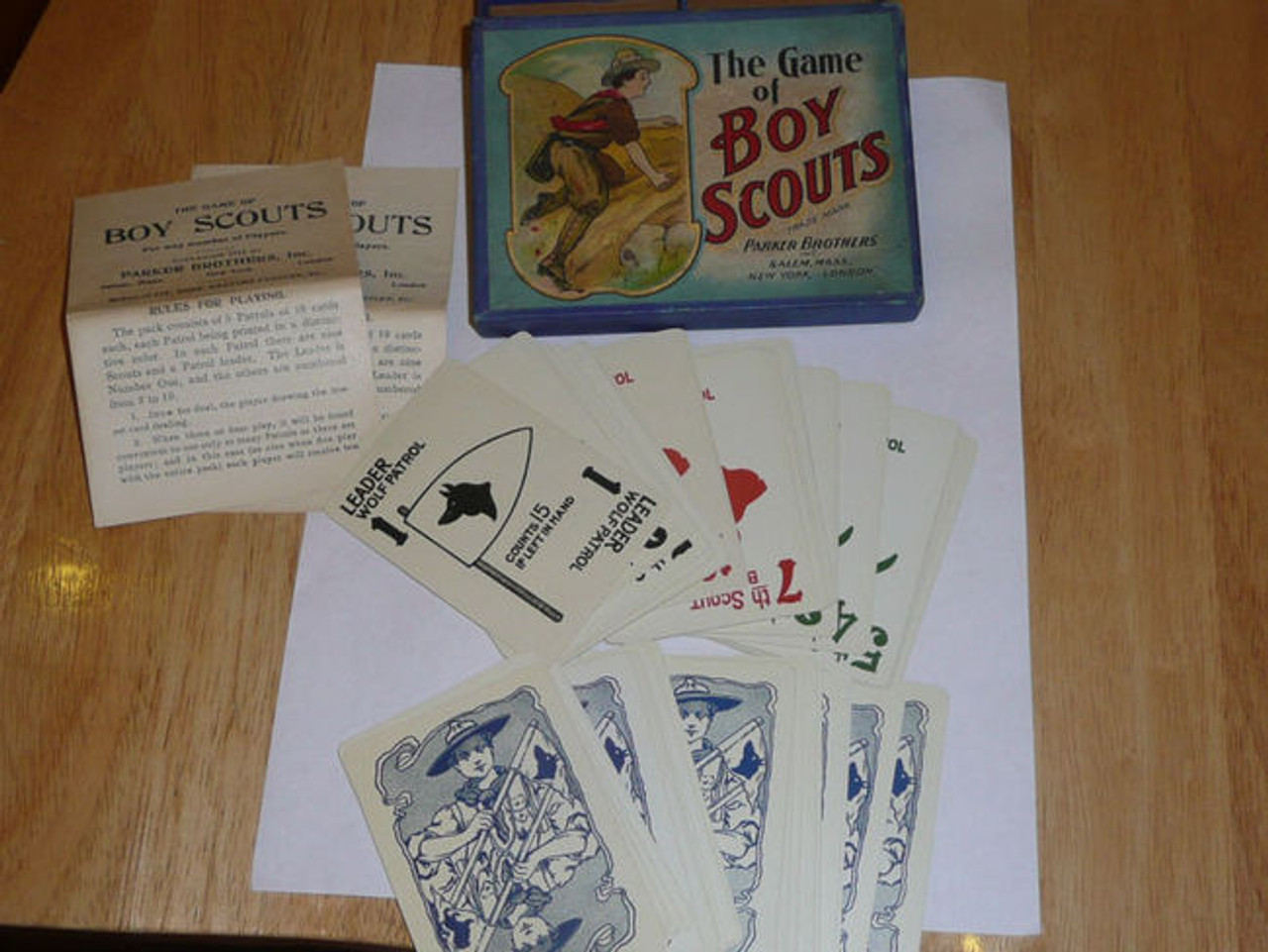 Vintage 1912 Parker Brothers, The Game of Boy Scouts Card Game, COMPLETE #4