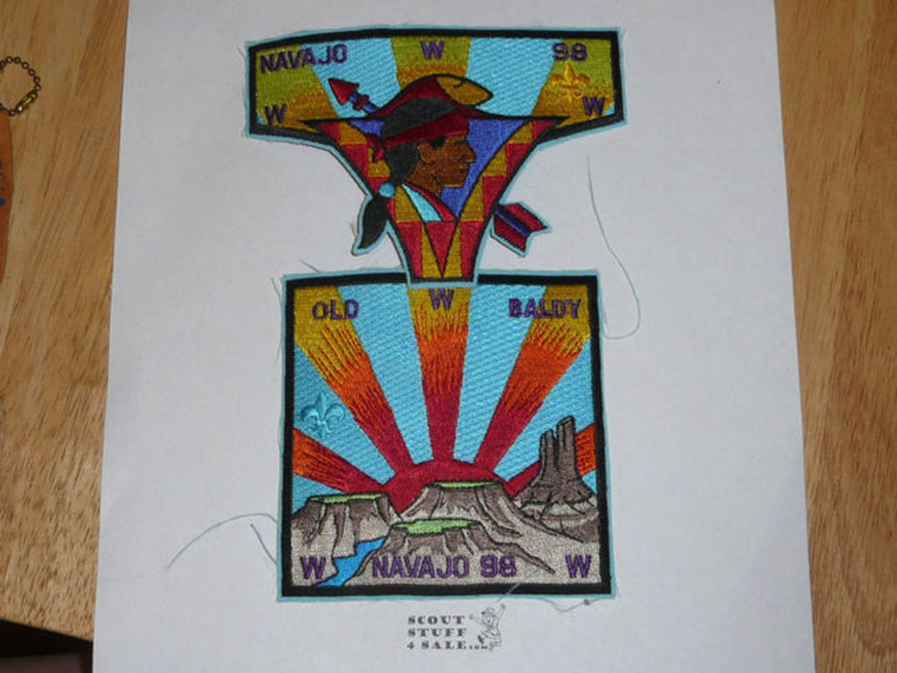 Order of the Arrow Lodge #98 Navajo s25+x5 2-piece Flap Patch set - Boy Scout