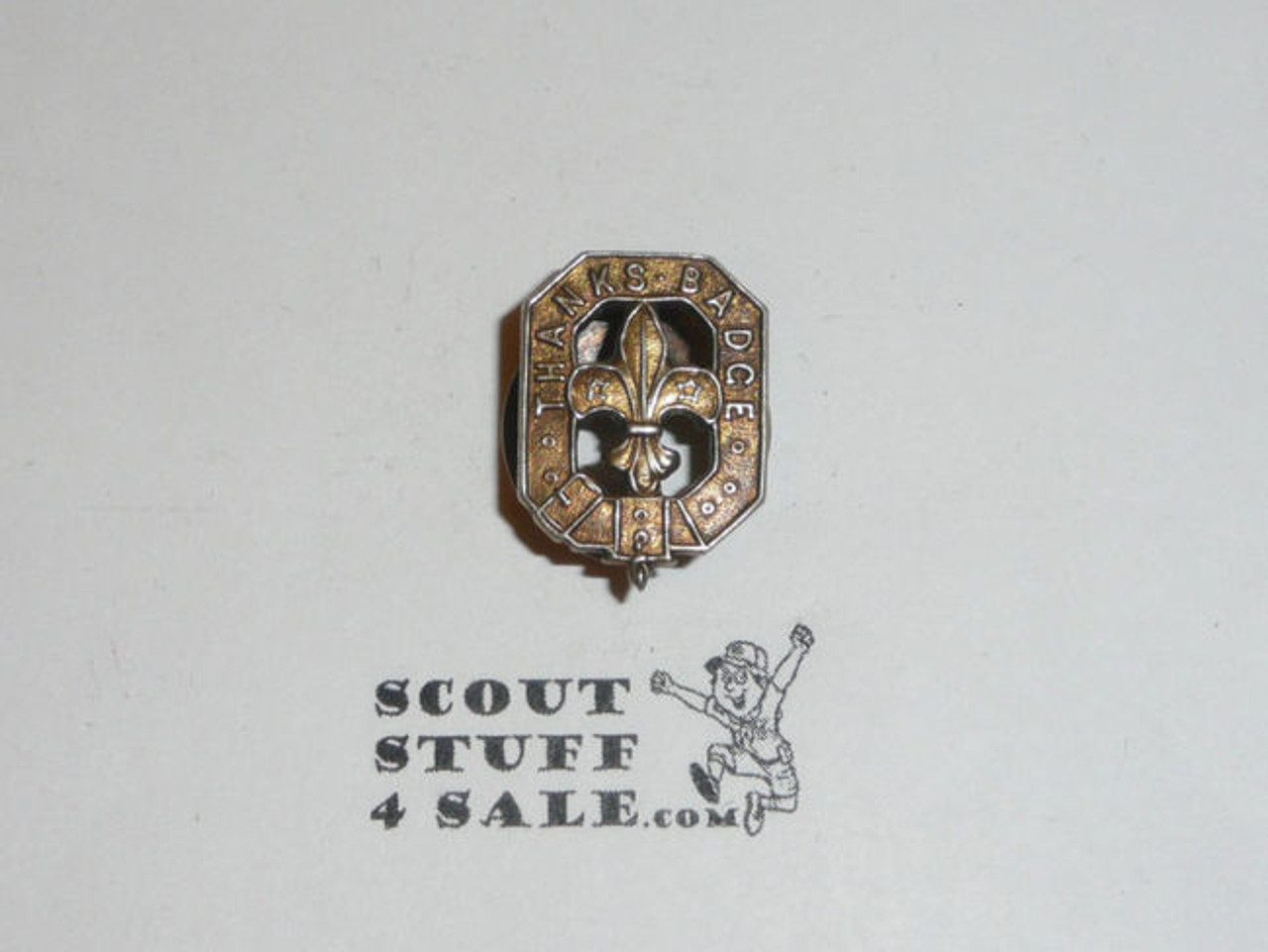 OLD Non USA boy scout pin, OLD Thanks Badge,  May be British,  PC25