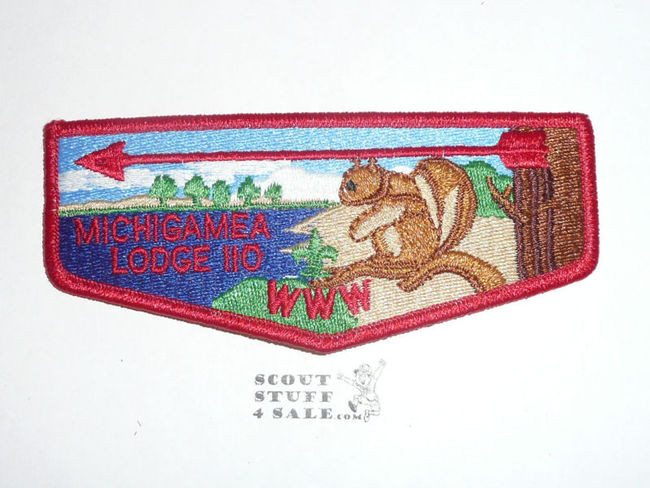Order of the Arrow Lodge #110 Michigamea s15 Flap Patch - Boy Scout